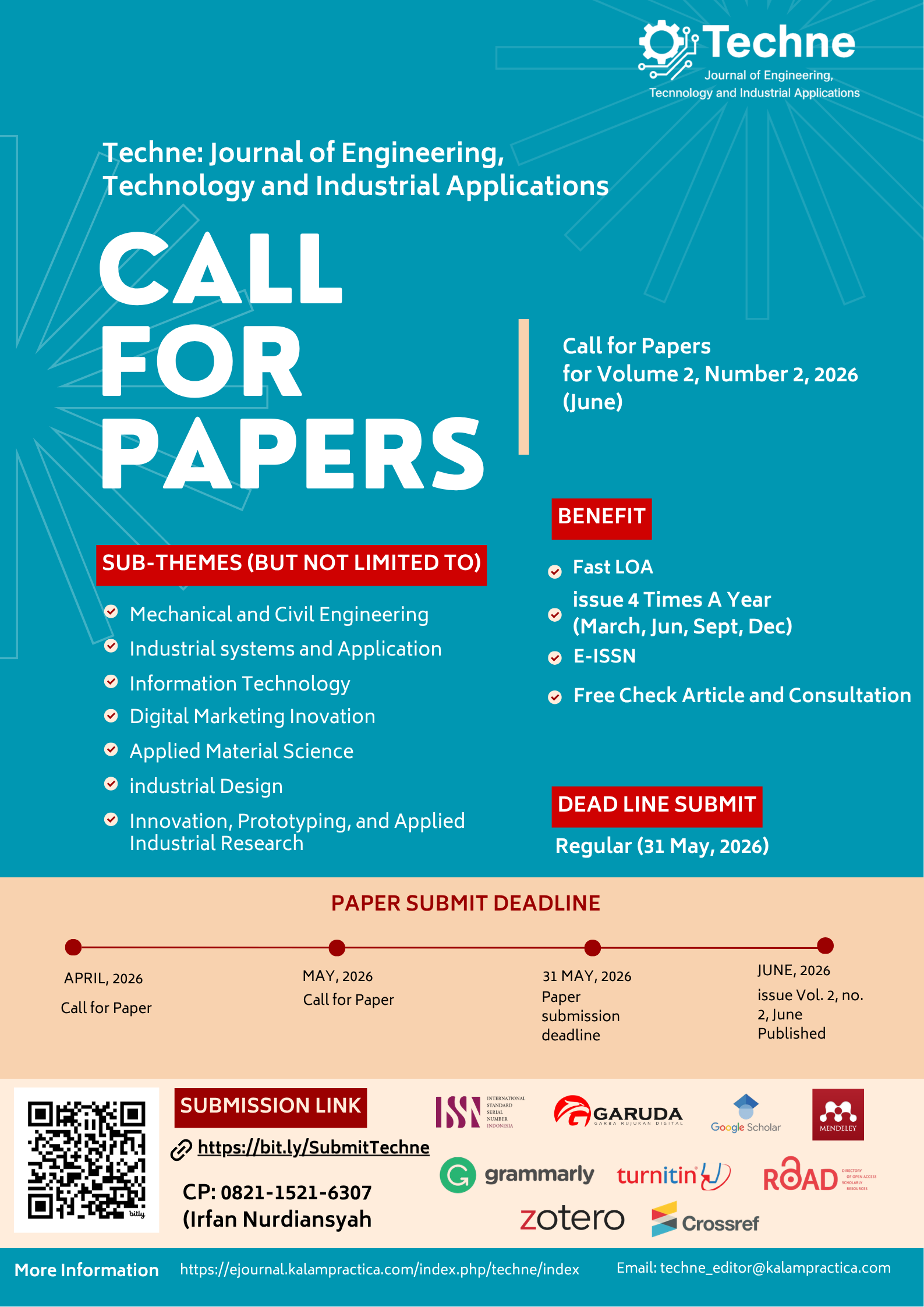 Call for Paper Techne Journal